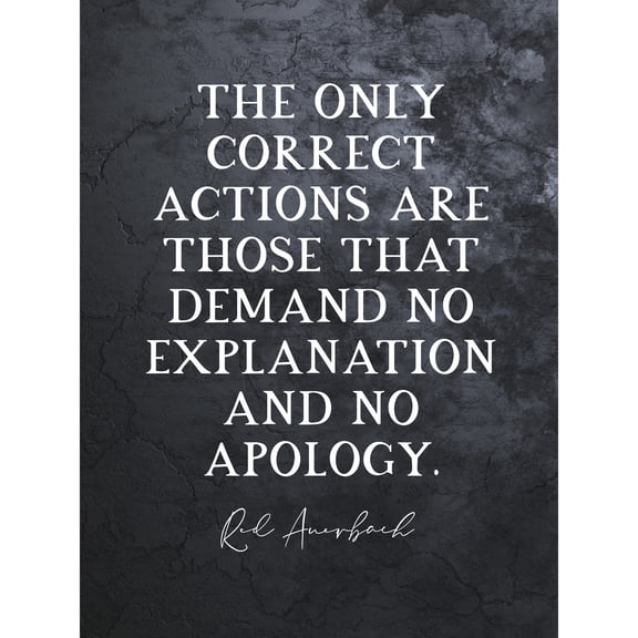 Slate Quote Red Auerbach Correct Actions Demand no Apology Extra Large XL Wall Art Poster Print