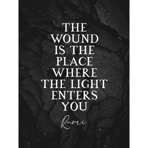 Slate Quote Rumi Wound Light Enters Extra Large XL Wall Art Poster Print