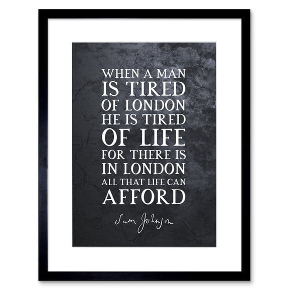 Slate Quote Samuel Johnson London Artwork Framed Wall Art Print 9X7 Inch