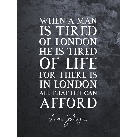 Slate Quote Samuel Johnson London Extra Large XL Wall Art Poster Print