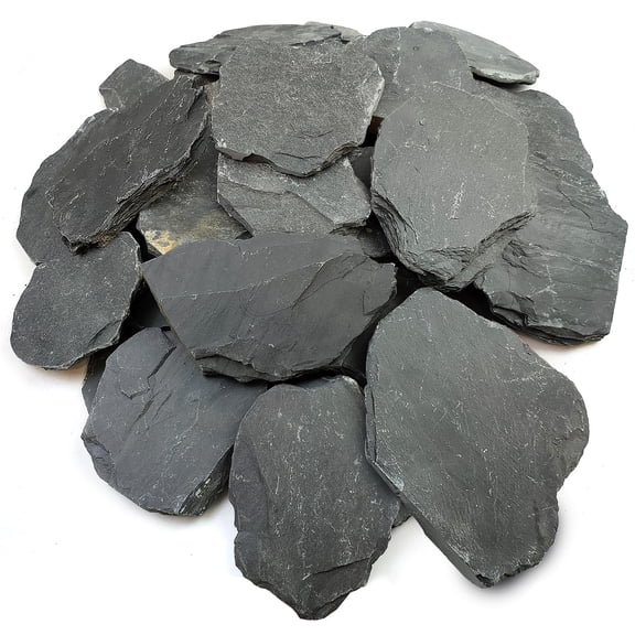Slate Rock for Aquarium, 3-5 Inch Polished Natural Stone Rocks, Fish Tank Decor, Aquascaping Rocks, Safe for Aquariums, Terrariums,