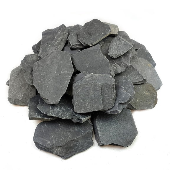 Slate Rock for Aquarium, 3-5 Inch Polished Natural Stone Rocks, Fish Tank Decor, Aquascaping Rocks, Safe for Aquariums, Terrariums,