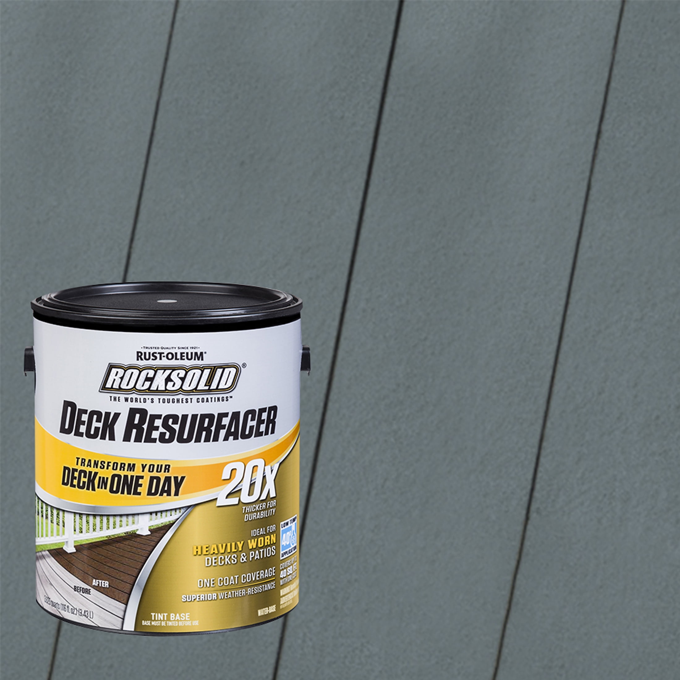 Slate Rust Oleum RockSolid 20X Exterior Wood Deck Resurfacer 319409T Gallon Walmart