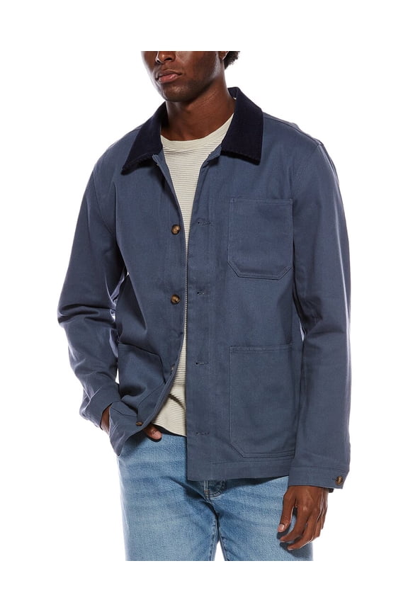 mens  Brushed Workwear Jacket, l, Blue