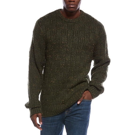 Slate & Stone mens  Heavy Basket Weave Wool-Blend Sweater, m, Green
