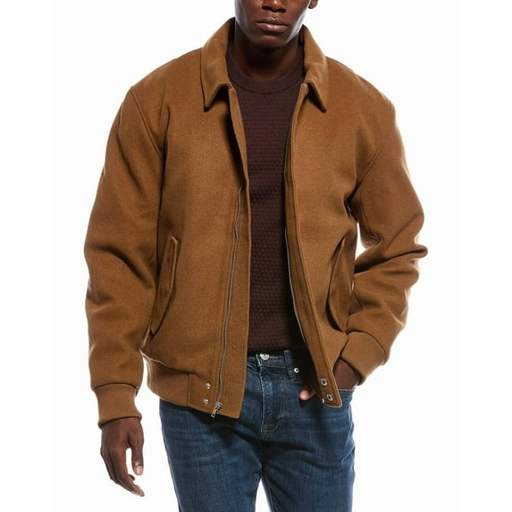 Slate & Stone mens Zip Bomber Jacket, s, Brown