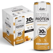 Slate Milk Ultra Milkshake, 30g Protein, Salted Caramel, 11 fl oz, 4 Count