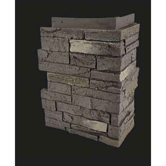 Slatestone Large 15.5 in. x 11.5 in. Polyurethane Faux Stone Outside Corner in Rundle Ridge (4-Pack)