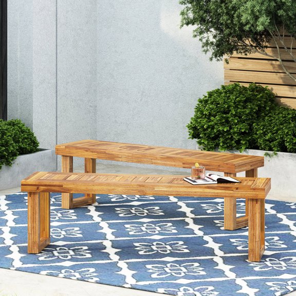 Slatted Bench - Durable Hardwood - Patio Entertainment - Long - Lasting