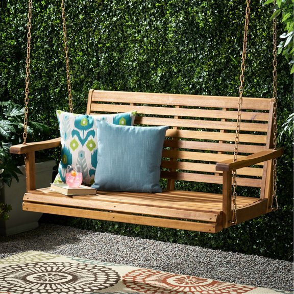 Slatted Porch Swing for Outdoor / Resist Wear and Tear