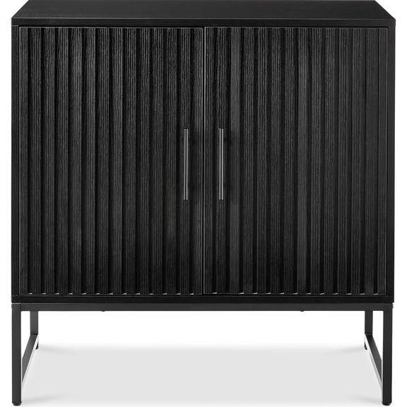 Slatted Sideboard Buffet Cabinet, Entryway Table, Accent Storage Cabinet, Console Table for Hallway, Living Room, Dining Room – Black