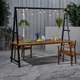 thumbnail image 1 of Slatted Wood Top / Outdoor Dining with Greenery / Durable and Stable Table, 1 of 5