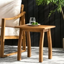 Slatted Wood Patio Table, , 18.8" H X 15" W 19" D Outdoor Table In Wood, For Backyard & Patio,