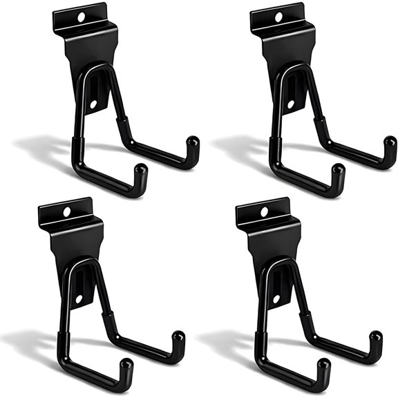 Slatwall 3.1" Small U Hooks - Heavy-Duty Metal Slatwall Accessories for Garage, Workshop & Shed Organization - 4 Pack