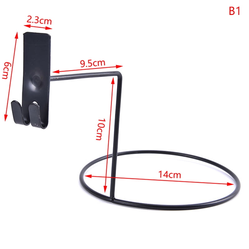 Highcool 6 Pcs Hat Display Wall Mount, Metal Hat Helmet Rack Retail Store Display Shelves Organizer Slat Wall Retail Shop Racks Craft Show Garage - View #7