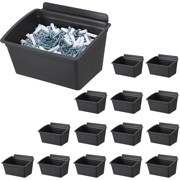 Slatwall Bins 15 Pcs Slatwall Organizer for Garage Plastic Slatwall Storage Bins for Storing Garage Accessories Multiple Stackable Slat Wall Tool Organizer for Workshops,Retail Store