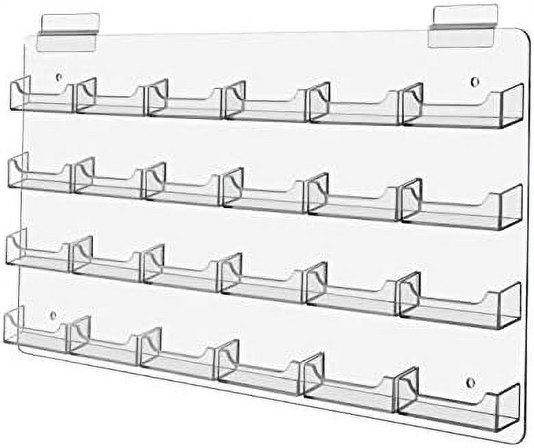 Slatwall Business Card Holder 24 Pocket Multi Slot Clear Plastic VIP