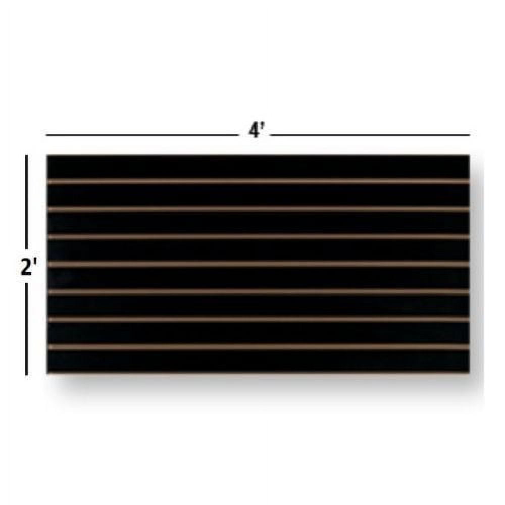 Black MDF 2' x 4' Slatwall Panels Set of 2