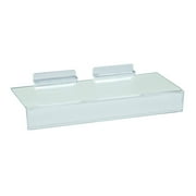 STORE FIXTURES DIRECT Slatwall Flat Clear Acrylic Shoe Shelf w/ 1.25" H x 10" L Sign Holding Slot, 4" D x 10" L, 1 Unit