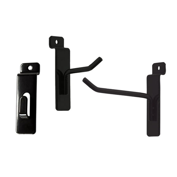 Slatwall Hook Bundle - Pack of 9 Hooks (Notch, 2", 4")