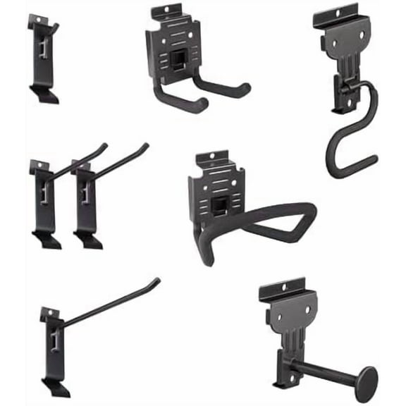 Slatwall Hooks, Black, 8 Pack Heavy Duty Garage Slatwall Hooks Accessories for Organizing Storage and Display for HandiWALL and Slatwalls$$Tools & Hardware Other