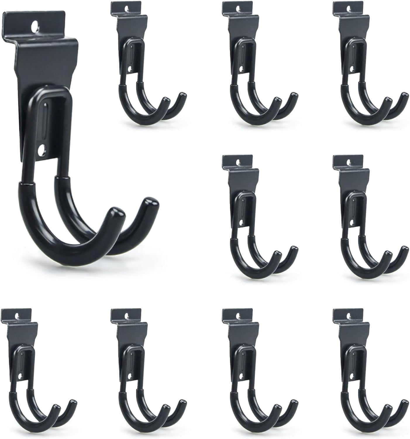 20 Pack Heavy Duty Garage Hooks With Cord Organizers - Solid Steel Wall Mount J Hooks For Ladders, Bikes, Tools (Max 77 Lbs)