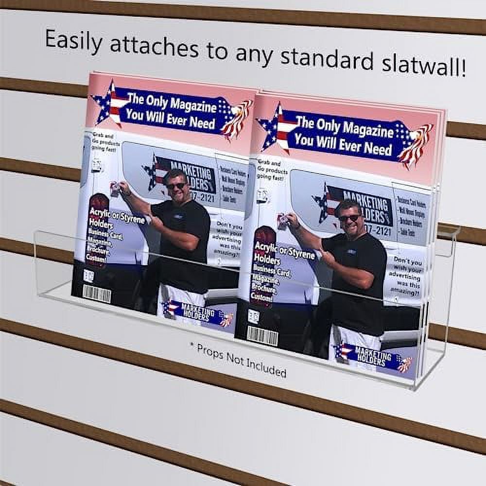 Slatwall J Shelf 12 Inch Wide By 2.5 Inch Deep Clear Floating Product