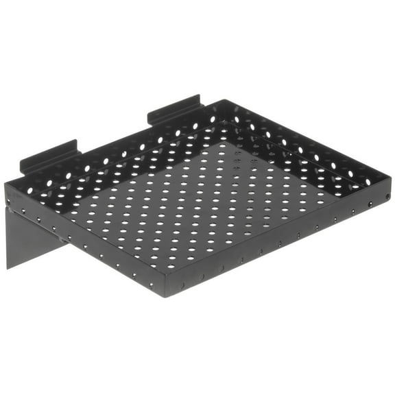 Slatwall Perforated Shelf, 12" x 10" (W x D) Black Case of 2