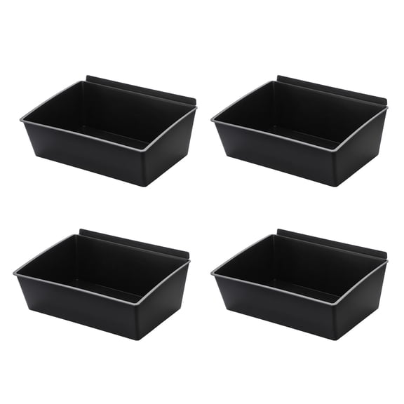 Slatwall Stackable Storage Bins Black For Workshop Garage Retail Home Organization