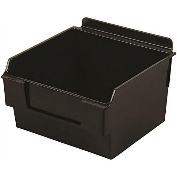 Slatwall Storage / Display bin, Plastic (polypropylene), 5.25" L x 5.5" W x 3.37" H, Black (20 Pack) Fits grid and pegboard with optional adapters.