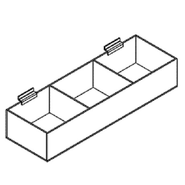 Clear Acrylic Triple Bin Display for Slatwall