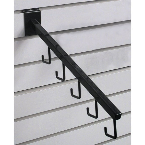Slatwall Waterfall Faceout with 5 Hooks, Black