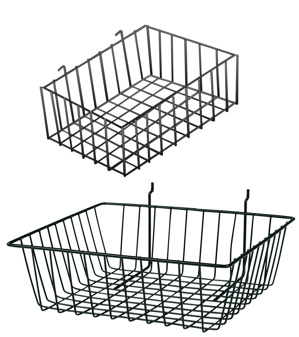 Slatwall and Pegboard Baskets Bundle Set of 4 Pegboard Baskets