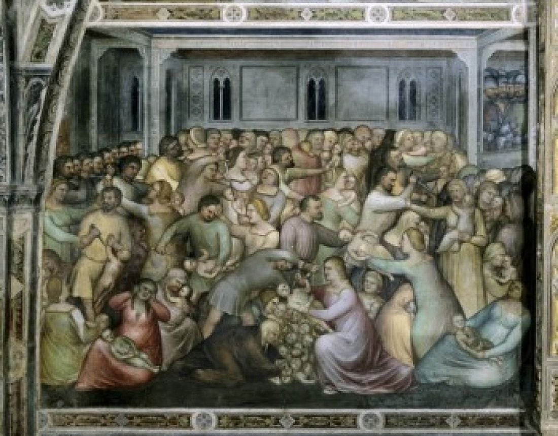 The Slaughter of the Innocents Giusto di Giovanni Menabuoi (op 1363-1393 Italian) Fresco Baptistry of the Cathedral Padua Canvas Art - Giusto di Giovanni Menabuoi (24 x 36)