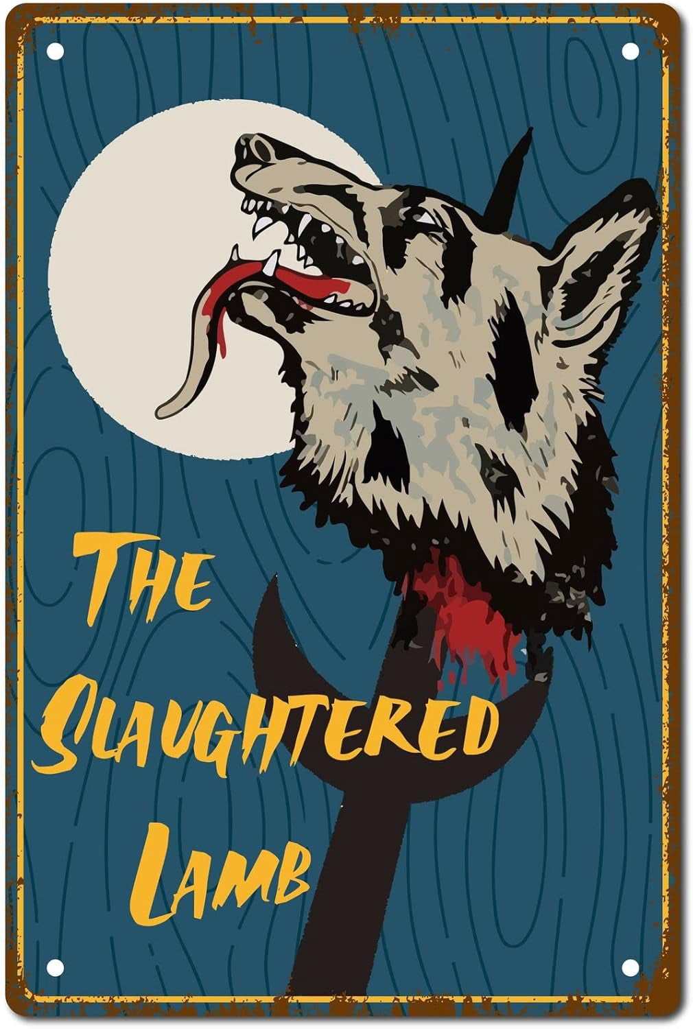 The Slaughtered Lamb Vintage Metal Tin Sign Retro Wall Art Decor House ...