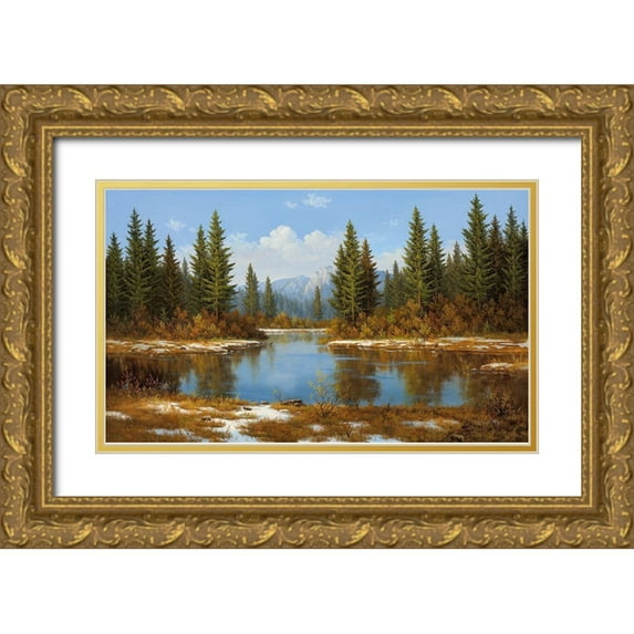 Slava 14x10 Gold Ornate Wood Framed with Double Matting Museum Art Print Titled - EALRY SPRING IN BOHEMIA