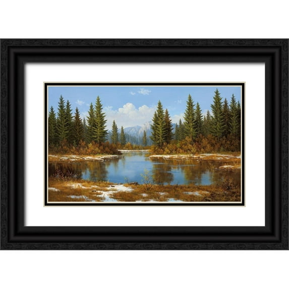 Slava 18x12 Black Ornate Wood Framed with Double Matting Museum Art Print Titled - EALRY SPRING IN BOHEMIA