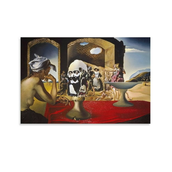 Slave Market with Voltaire's Vanishing Bust Salvador Dali Canvas Art Poster And Wall Art Picture Print Modern Family Bedroom Decor Posters,Unframe-style,12x18inch(30x45cm)