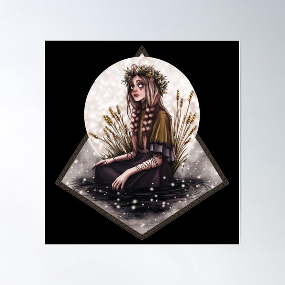 Slavic Szeptucha – Mystical Witch Of The Forest Poster Wall Art, Modern Wall Decor For Living Room Bedroom, 16x16 UNFRAMED