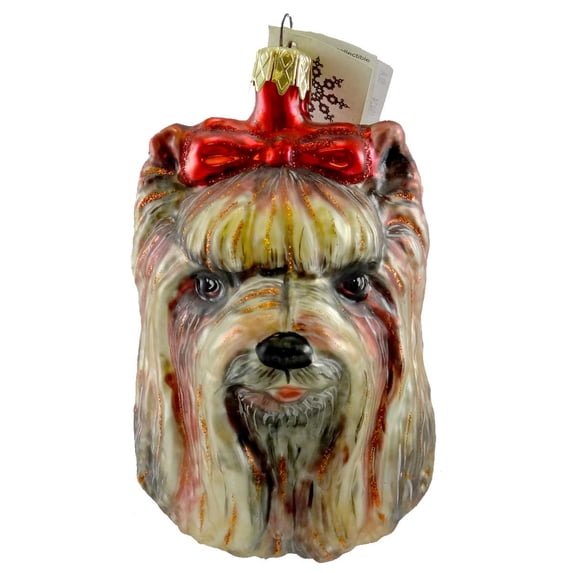 Slavic Treasures Ornament Yorkshire Terrier Blown Glass Ornament Dog Pet 99057A