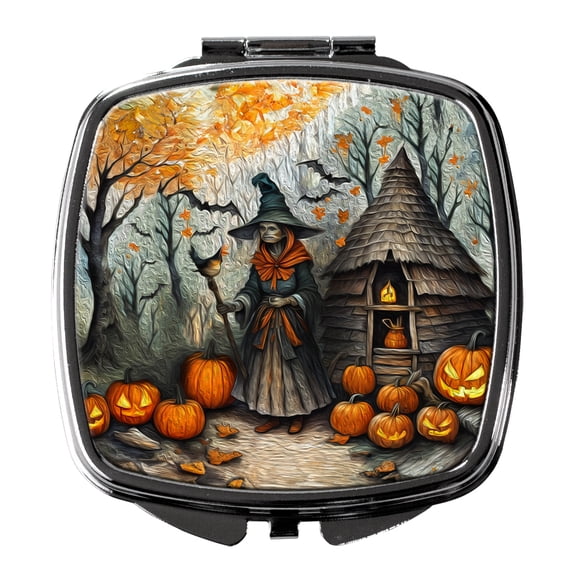 Slavic Witch Spooky Halloween Compact Mirror 2.75 in x 3 in
