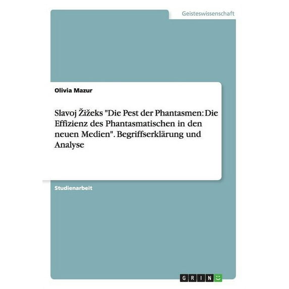 Slavoj Zizeks "Die Pest der Phantasmen : Die Effizienz des Phantasmatischen in den neuen Medien". Begriffserklärung und Analyse (Paperback)