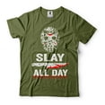 thumbnail image 1 of Slay All Day Shirt Halloween Movie Inspired Shirt Horror Movie Character Tee Shirt (XX-Large Military Green), 1 of 6