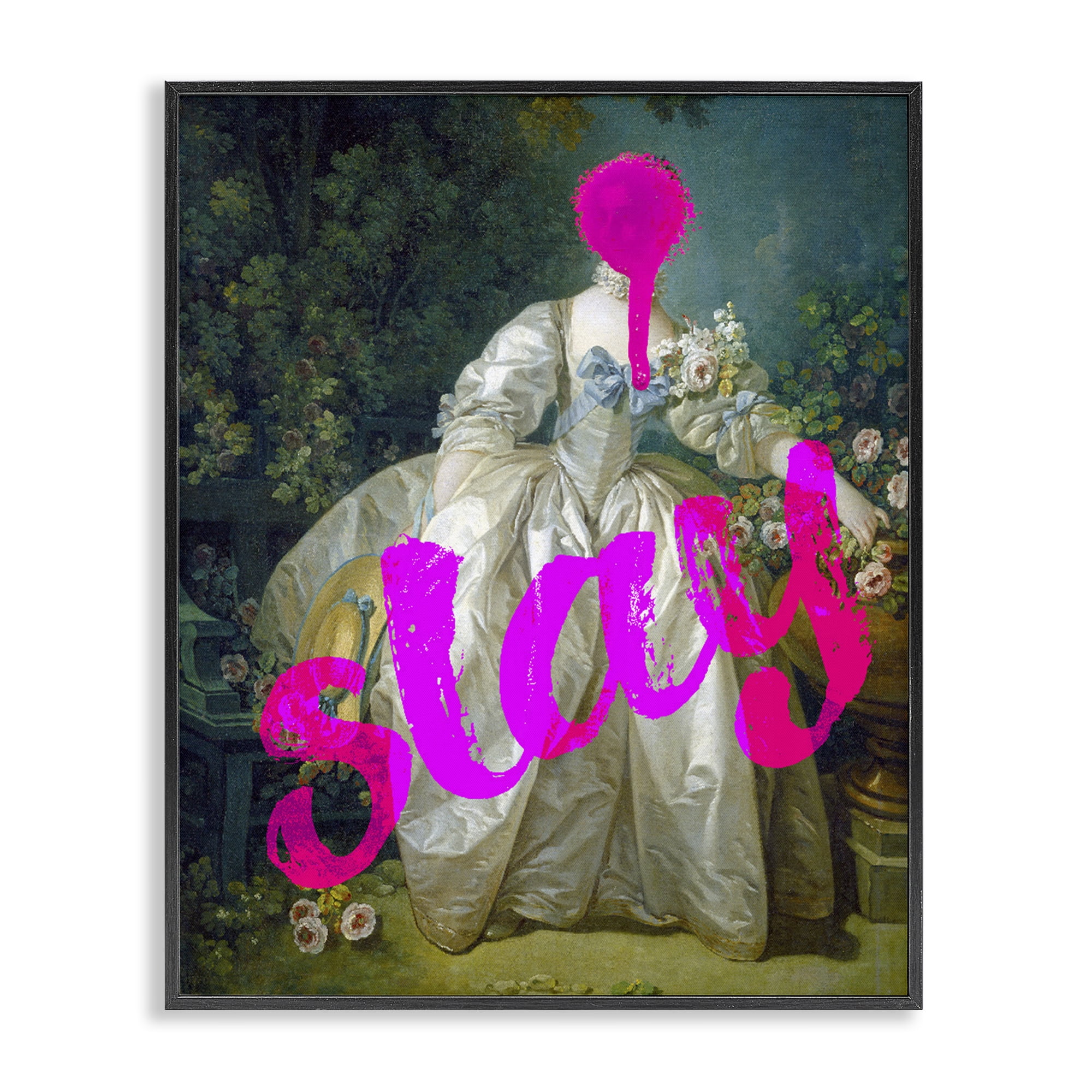 Slay Classical Baroque Gown Black Framed Giclee Art, design by Lil' Rue