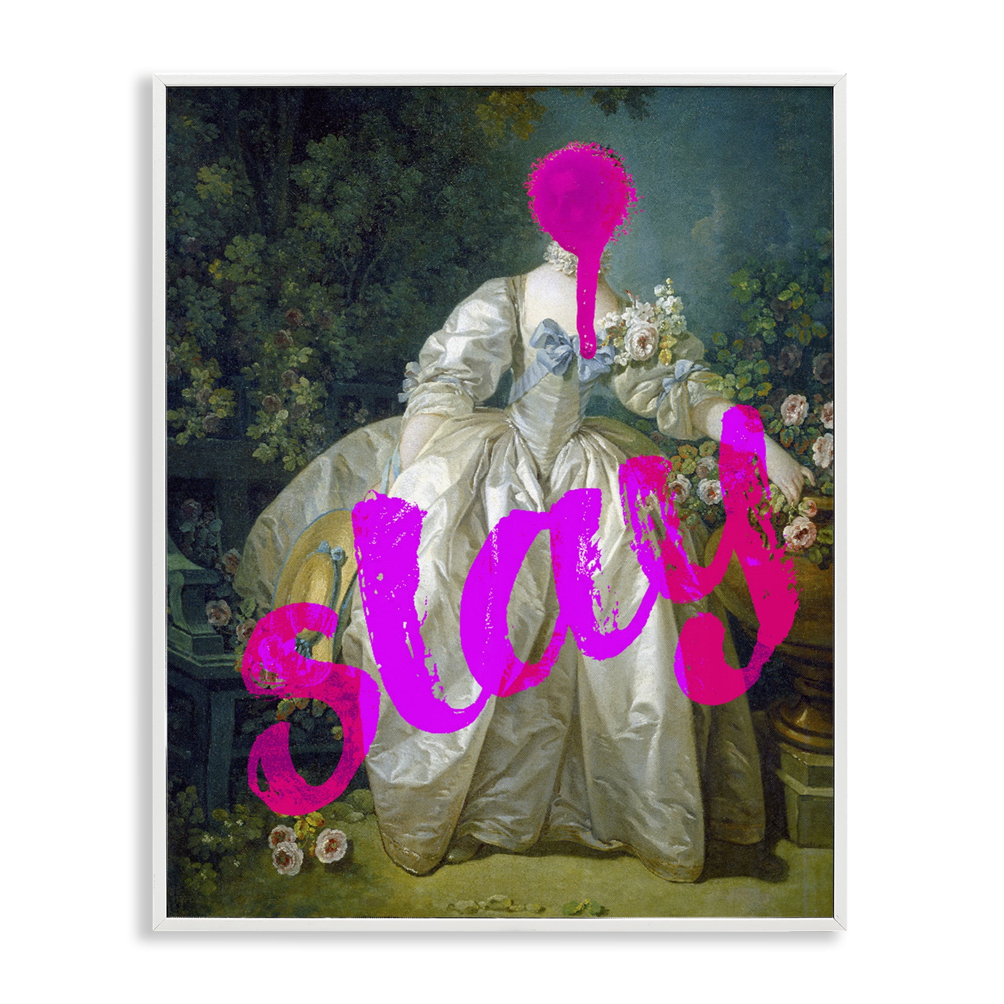 Slay Classical Baroque Gown White Framed Giclee Art, design by Lil' Rue