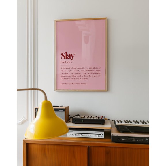 Slay Definition Wall Art Typography Decor Living Room Bedroom Office