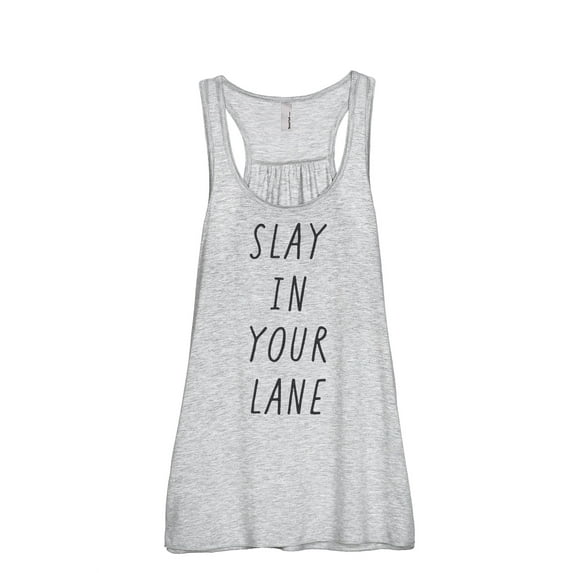 Slay In Your Lane Women's Fashion Sleeveless Flowy Racerback Tank Top Sport Grey Large