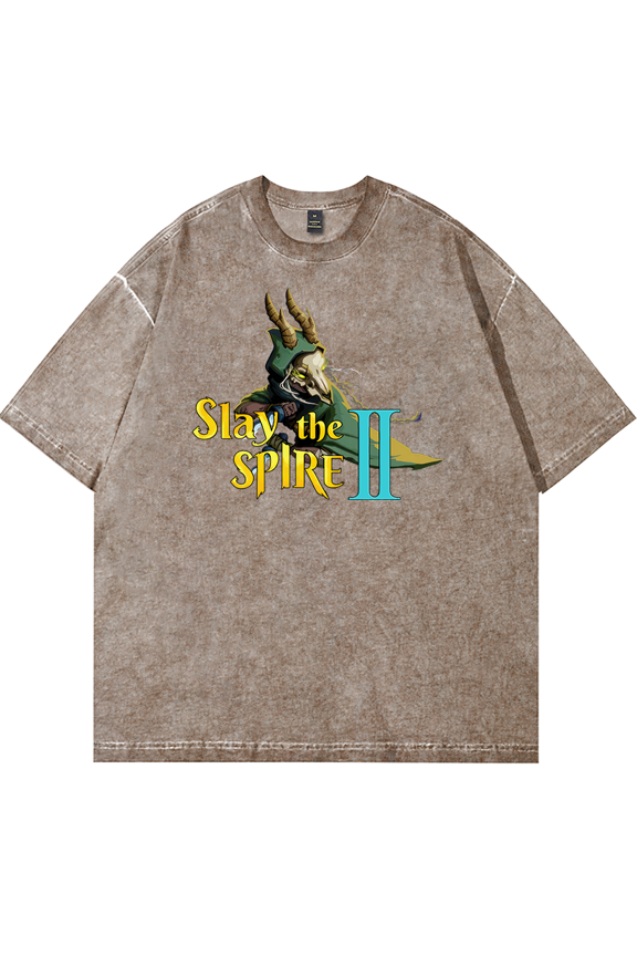 Slay the Spire 2 Merch The Silent Vintage Washed Cotton Dirtyfit T-Shirt Oversized Black Graphic Tee