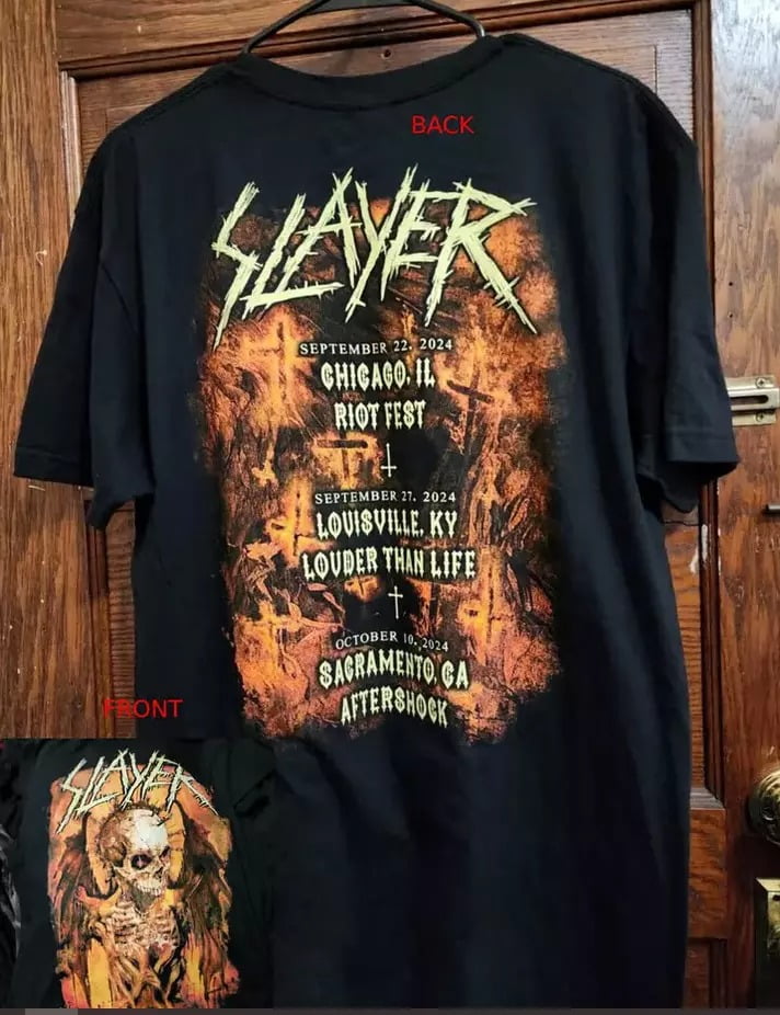 Slayer 2024 North American Tour At Riot Fest Chicago, Il Unisex T