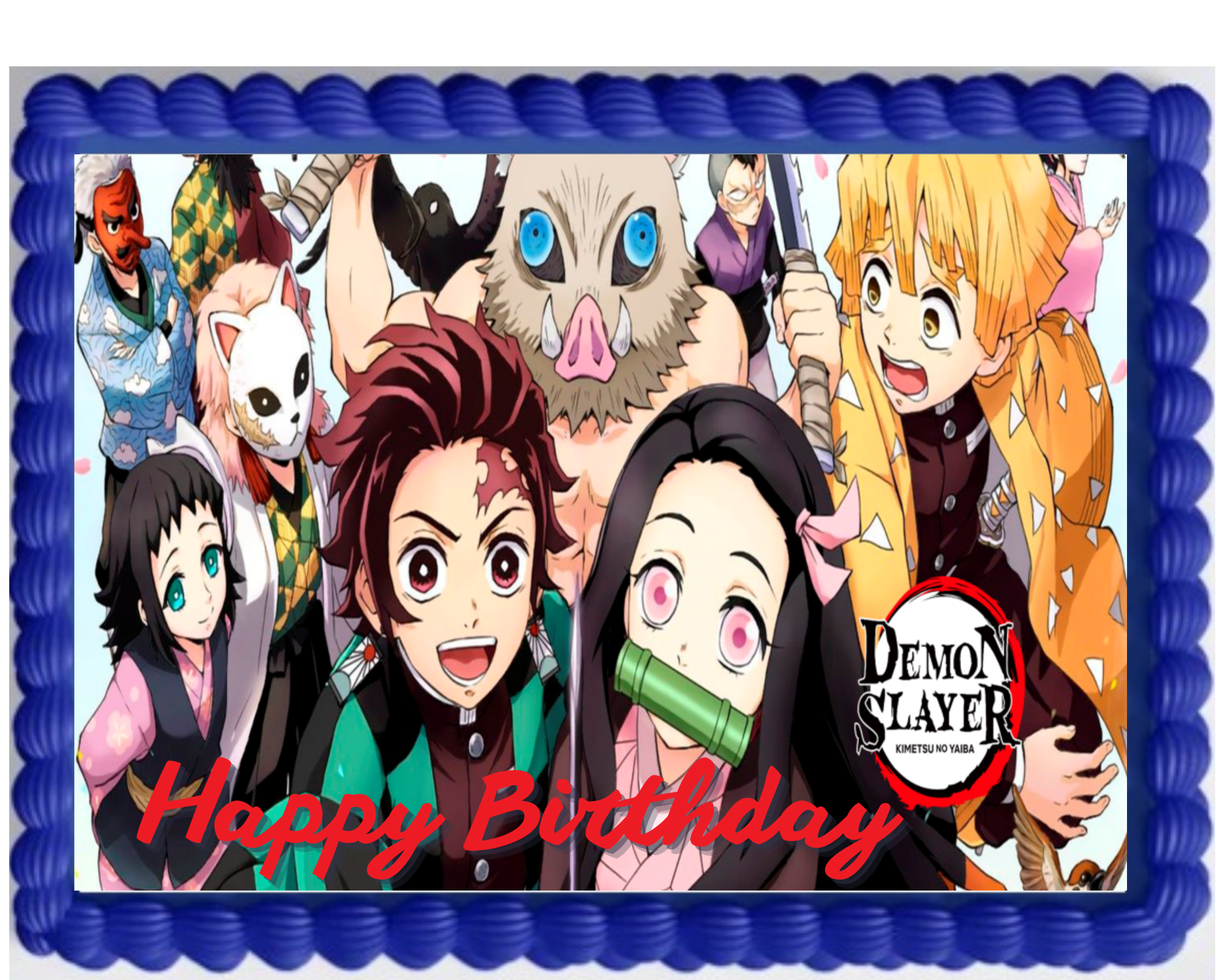 Slayer Anime Manga Demon Image Edible Birthday Cake Topper Frosting Sheet  Edible Cake Decoration for a 1/4 Sheet Cake 10 by 8 